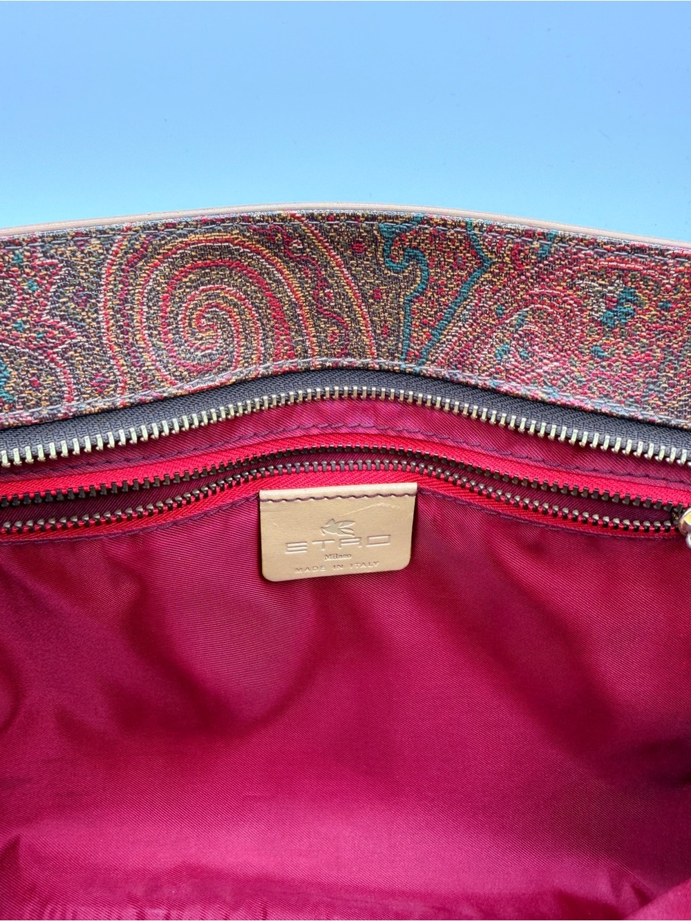 Etro Milano Paisley Coated Canvas Tote 👜 - Picture 4 of 17